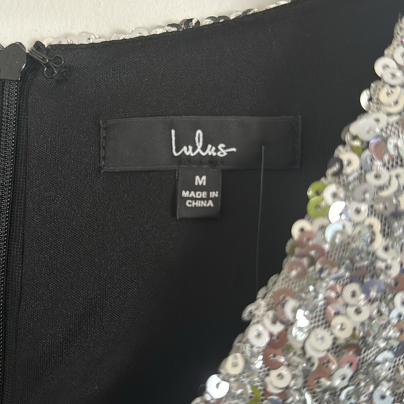 Never been worn Lulu’s Brand New You Sequin Bodycon Mini Dress- silver - Picture 2 of 7